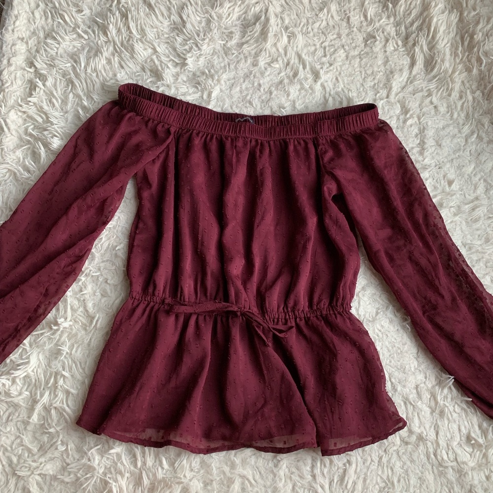 Off the shoulder sheer top